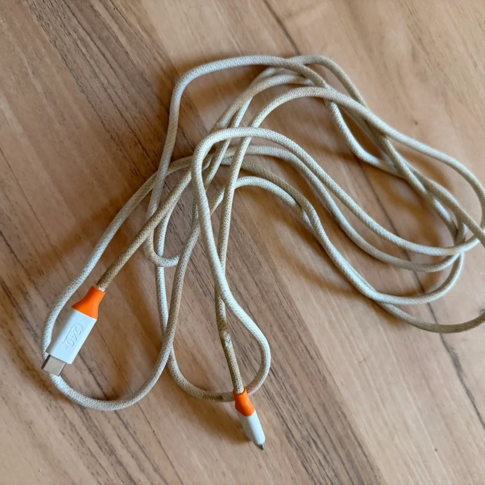 Orange and White USB-C Cable by QZO
